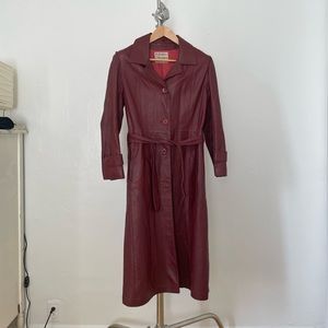 Full length vintage leather coat